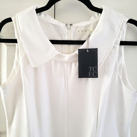 TCEC White Sleeveless Sheath Dress Size Medium, NWT - Picture 4 of 6
